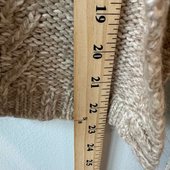 Madewell Cotton Alpaca Fisherman Oatmeal Knit Cozy Peasant Pullover Sweater S - Picture 3 of 7